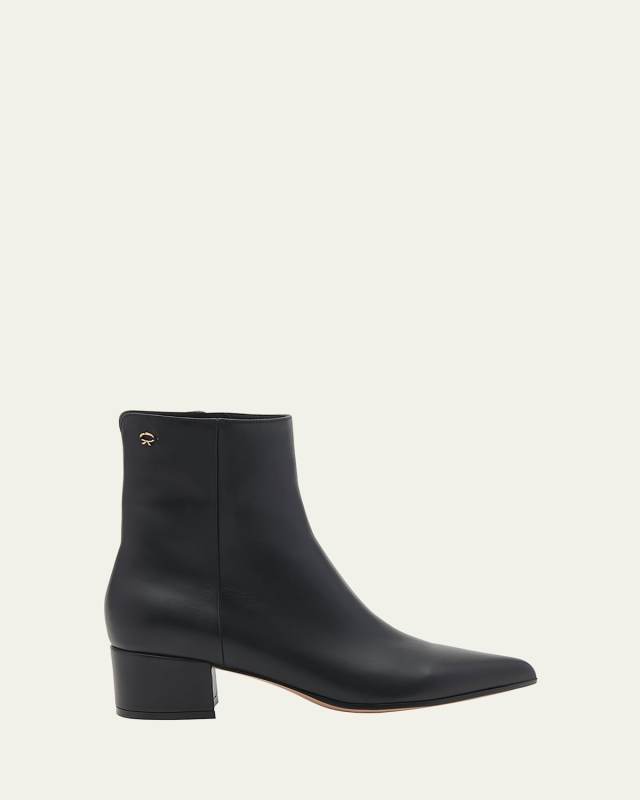 Leather Zip Ankle Booties